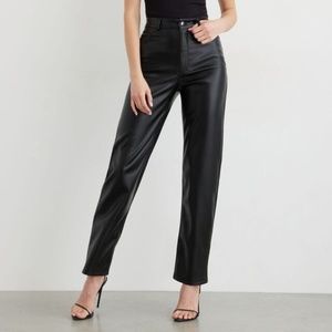 Gisele Faux Leather Straight Pants - Size 4